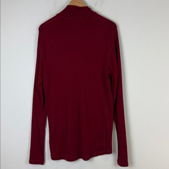 Smartwool Burgundy Quarter-Zip Pullover Size Men's Large - Picture 4 of 7